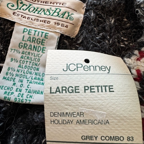 NWT Vintage St John’s Bay Knit Zip Up Sweater 
Petite Large - Picture 7 of 9